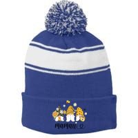 Cute Mamaw Gnomes With Bees And Sunflower Country Style Gift Stripe Pom Pom Beanie