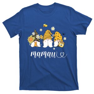 Cute Mamaw Gnomes With Bees And Sunflower Southern Grandma Gift T-Shirt