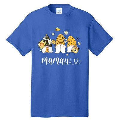 Cute Mamaw Gnomes With Bees And Sunflower Southern Grandma Gift Tall T-Shirt