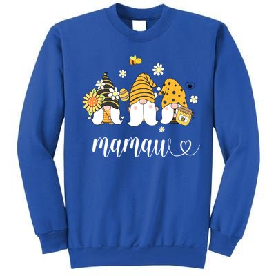 Cute Mamaw Gnomes With Bees And Sunflower Southern Grandma Gift Tall Sweatshirt