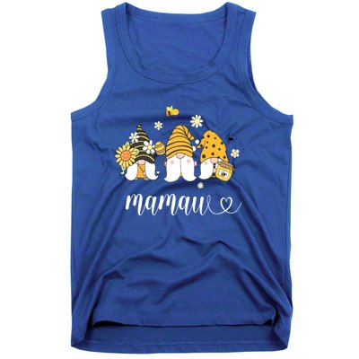 Cute Mamaw Gnomes With Bees And Sunflower Southern Grandma Gift Tank Top