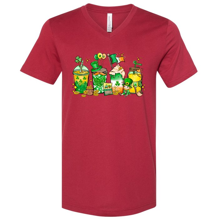 St Patricks Day Plus Size Coffee Mug Cup Graphic V-Neck T-Shirt