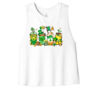 St Patricks Day Plus Size Coffee Mug Cup Graphic Women's Racerback Cropped Tank