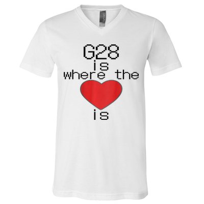 CNC Machinist G28 Home is where the heart is V-Neck T-Shirt