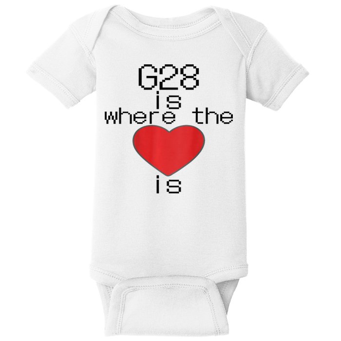 CNC Machinist G28 Home is where the heart is Baby Bodysuit