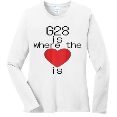 CNC Machinist G28 Home is where the heart is Ladies Long Sleeve Shirt