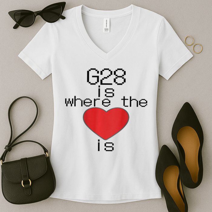 CNC Machinist G28 Home is where the heart is Women's V-Neck T-Shirt