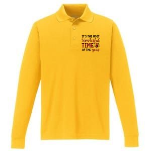 Christmas Meaningful Gift Most Wonderful Time Of The Year Gift Performance Long Sleeve Polo