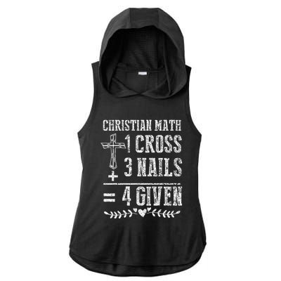 Christian Math God Worshiper Christ Follower Religion Ladies PosiCharge Tri-Blend Wicking Draft Hoodie Tank