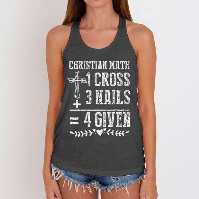 Christian Math God Worshiper Christ Follower Religion Women's Knotted Racerback Tank