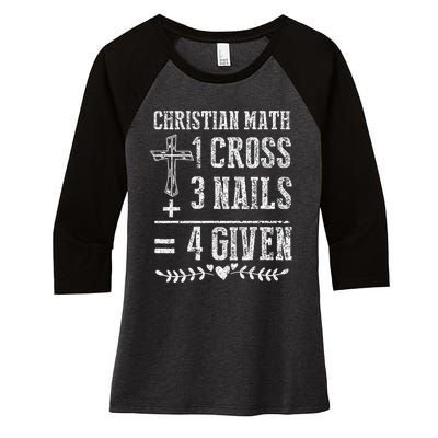 Christian Math God Worshiper Christ Follower Religion Women's Tri-Blend 3/4-Sleeve Raglan Shirt