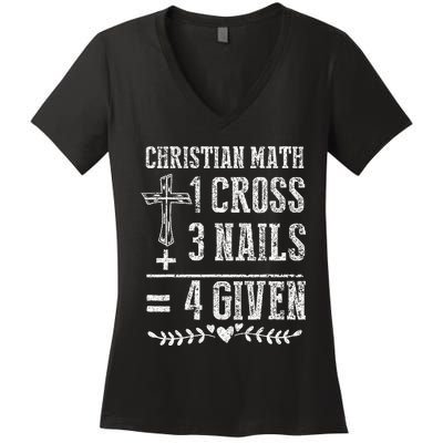 Christian Math God Worshiper Christ Follower Religion Women's V-Neck T-Shirt