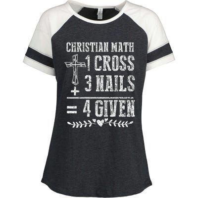 Christian Math God Worshiper Christ Follower Religion Enza Ladies Jersey Colorblock Tee