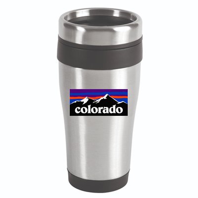 Colorado Mountains Graphic Design 16oz Travel Tumbler