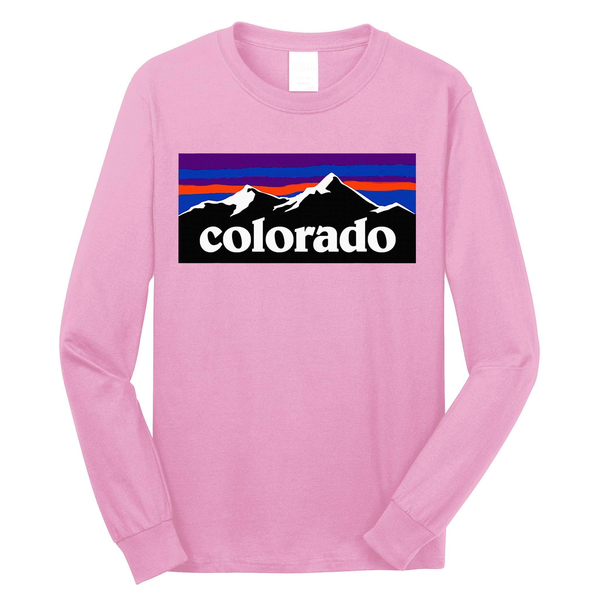 Colorado Mountains Graphic Design Long Sleeve Shirt