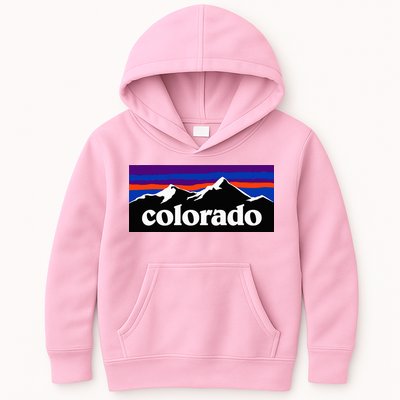 Colorado Mountains Graphic Design Kids Hoodie