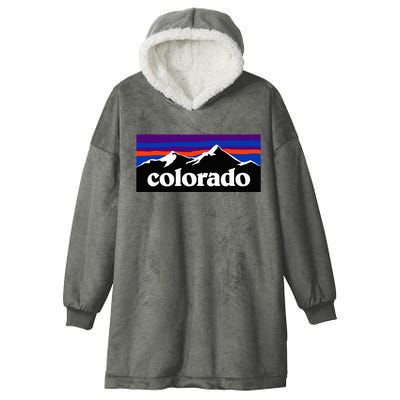 Colorado Mountains Graphic Design Hooded Wearable Blanket