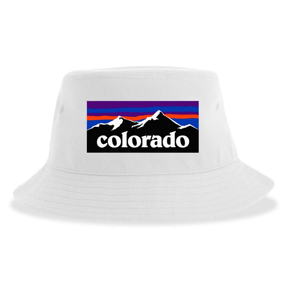 Colorado Mountains Graphic Design Sustainable Bucket Hat