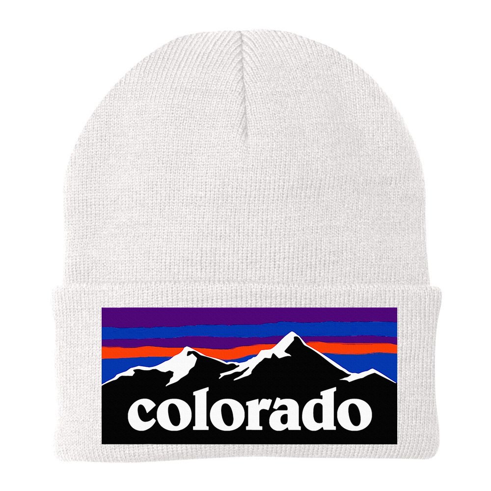 Colorado Mountains Graphic Design Beanie