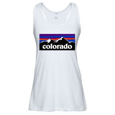 Colorado Mountains Graphic Design Ladies Essential Flowy Tank
