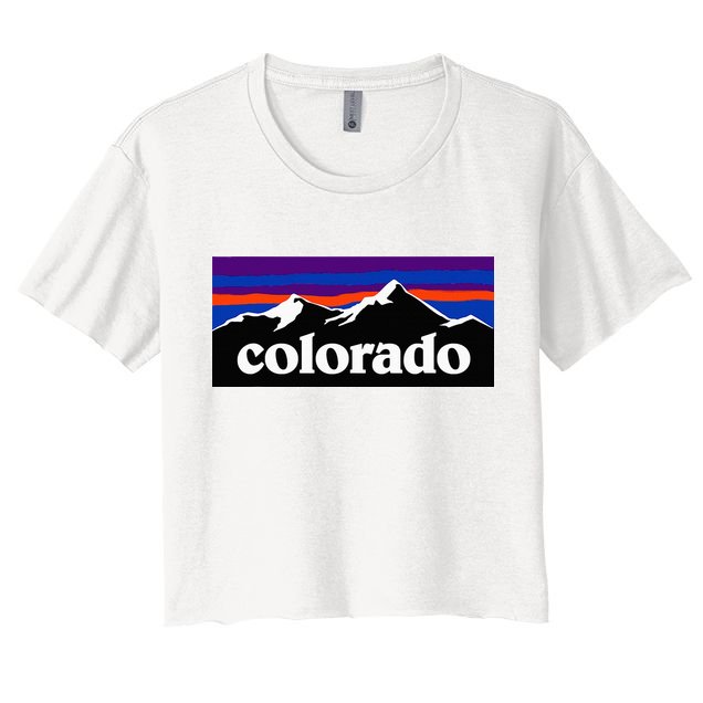 Colorado Mountains Graphic Design Crop Top