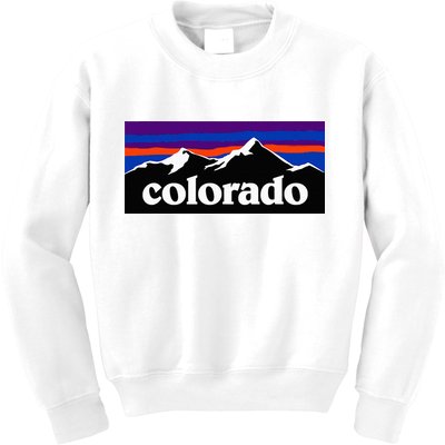Colorado Mountains Graphic Design Kids Sweatshirt