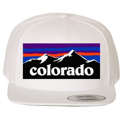 Colorado Mountains Graphic Design Wool Snapback Cap