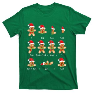 Christmas Math Gingerbread Cookie Fraction Math T-Shirt