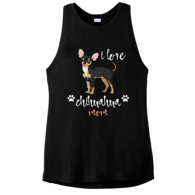 Chihuahua Mom Gifts Lover Ladies PosiCharge Tri-Blend Wicking Tank