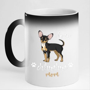 Chihuahua Mom Gifts Lover 11oz Black Color Changing Mug