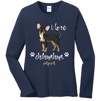 Chihuahua Mom Gifts Lover Ladies Long Sleeve Shirt