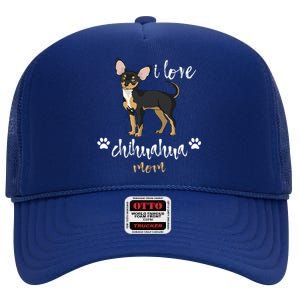 Chihuahua Mom Gifts Lover High Crown Mesh Back Trucker Hat