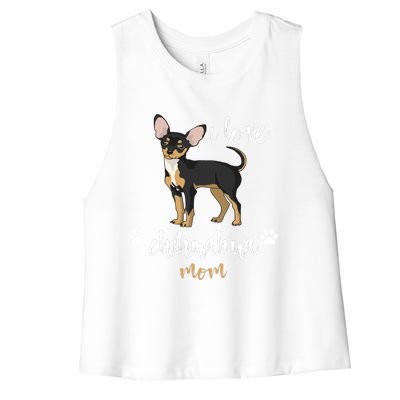 Chihuahua Mom Gifts Lover Women's Racerback Cropped Tank