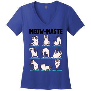 Cute Meowgreat Giftmaste Cats Yoga Asana Poses Meditation Masters Great Gift Women's V-Neck T-Shirt