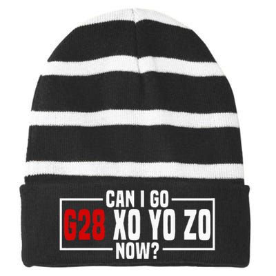 CNC Machinist G28 Code Reference Manufacturer Striped Beanie with Solid Band