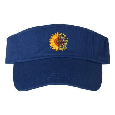 Cute May Girls Are Sunshine Mixed With Hurricane Classic Cool Gift Valucap Bio-Washed Visor