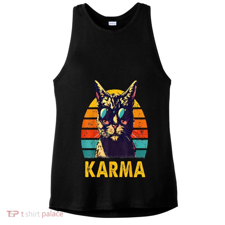 Cat Music Gifts For Teens Karma Ladies PosiCharge Tri-Blend Wicking Tank
