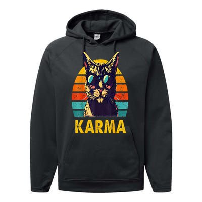 Cat Music Gifts For Teens Karma Performance Fleece Hoodie