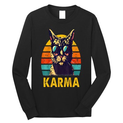 Cat Music Gifts For Teens Karma Long Sleeve Shirt