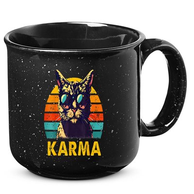 Cat Music Gifts For Teens Karma 15oz Campfire Ceramic Mug