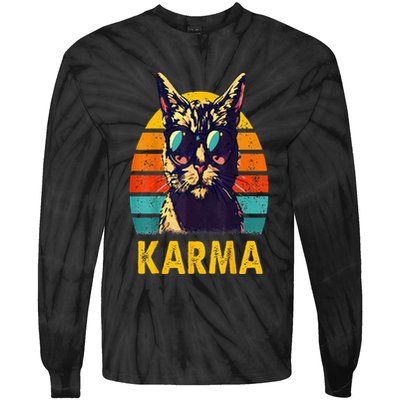 Cat Music Gifts For Teens Karma Tie-Dye Long Sleeve Shirt