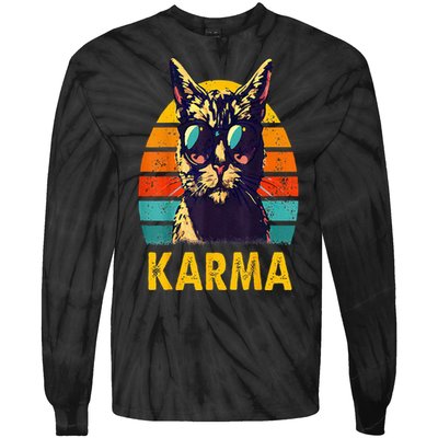 Cat Music Gifts For Teens Karma Tie-Dye Long Sleeve Shirt