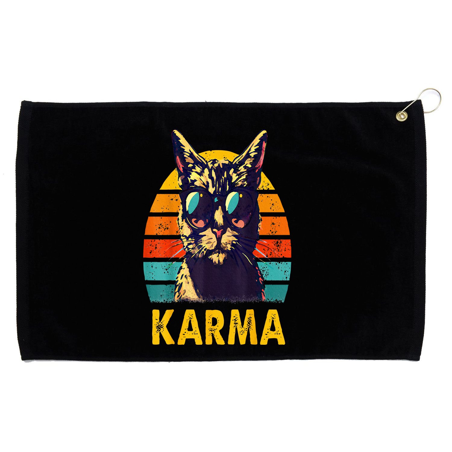Cat Music Gifts For Teens Karma Grommeted Golf Towel