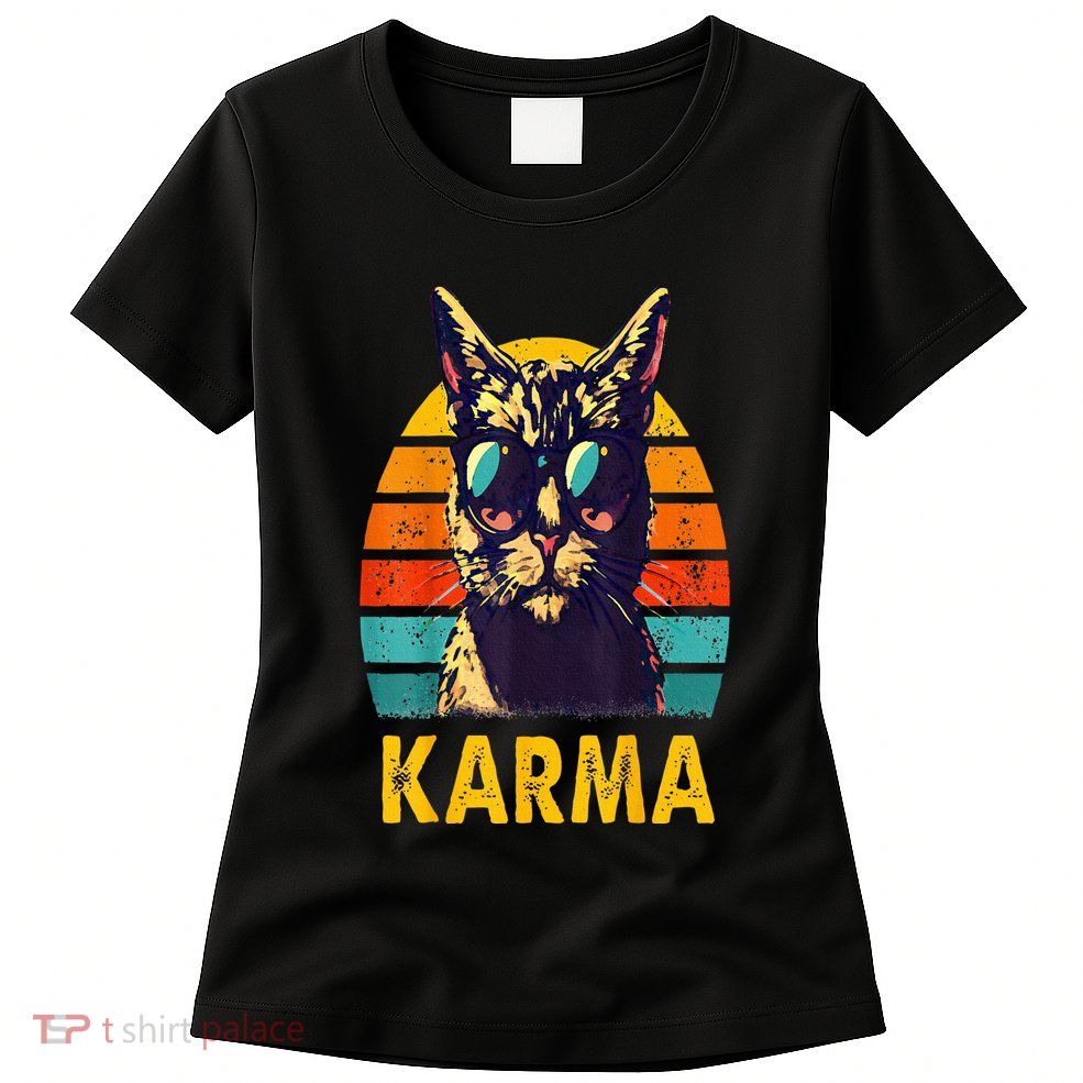 Cat Music Gifts For Teens Karma Womens T-Shirt