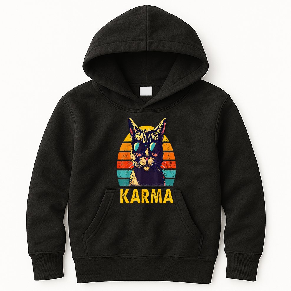 Cat Music Gifts For Teens Karma Kids Hoodie