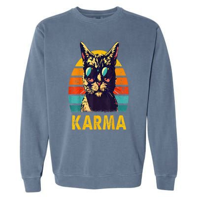 Cat Music Gifts For Teens Karma Garment-Dyed Sweatshirt