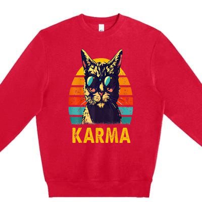 Cat Music Gifts For Teens Karma Premium Crewneck Sweatshirt