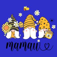 Cute Mamaw Gnomes With Bees And Sunflower Country Style Great Gift Kids T-Shirt