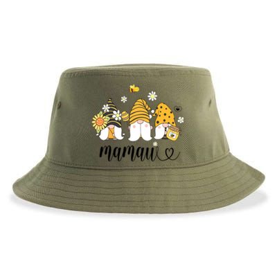 Cute Mamaw Gnomes With Bees And Sunflower Country Style Great Gift Sustainable Bucket Hat