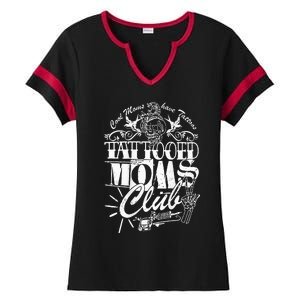 Cool Moms Have Tattoos Retro Tattooed Moms Club Ladies Halftime Notch Neck Tee